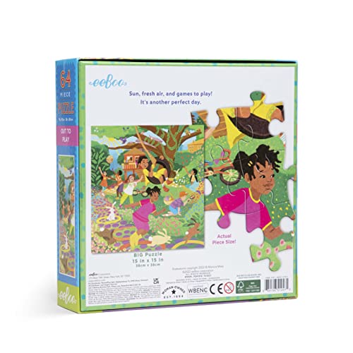 eeBoo: Out to Play 64 Piece Jigsaw Puzzle, Perfect Project for Little Hands, Aids in Development of Pattern, Shape, and Color Recognition, Offers Children a Challenge by eeBoo - Used condition - Image 3