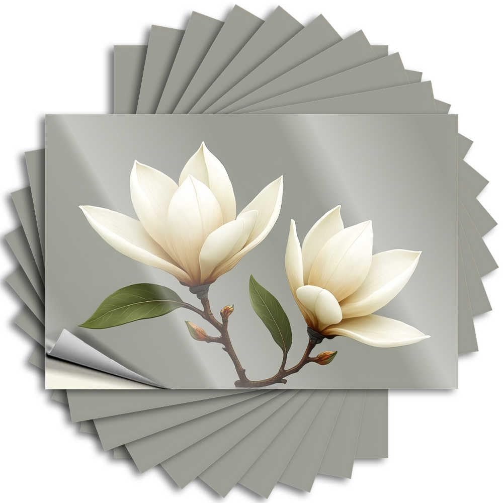 Abipuir Funny Sticker White Magnolia Blossoms in Bloom Stickers 10Pcs Automotive Stickers Stickers for Car(8X12CM)