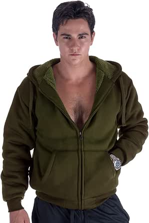 Gary Com Men's Heavyweight Sherpa Hoodie - Full Zip Fleece Lined Winter Jacket - View #8