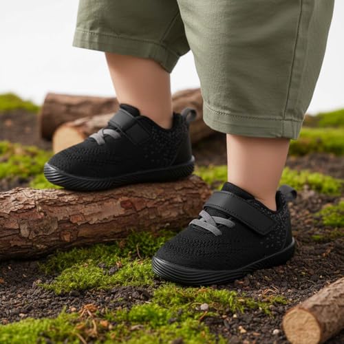 Image of MORENDL Toddler Sneakers Baby Boys & Girls Barefoot Shoes Lightweight Breathable Walking Running Tennis Athletic Sport Shoes