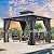 YITAHOME 10X10FT Polycarbonate Hardtop Gazebo Outdoor Patio Double Top Canopy Galvanized Iron Aluminum Column Garden Tent Curtains Netting for Backyards Decks Lawns,Gray