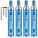 Produktbild Homewit CO2 Zylinder x 4 Flaschen, Neu & Erstbefüllt in Deutschland, 425g Kohlendioxid für ca. 60 L Wasser, geeignet für SodaStream Wassersprudler (z.B. Crystal 2.0, Crystal, Easy) usw, TÜV bis 2030