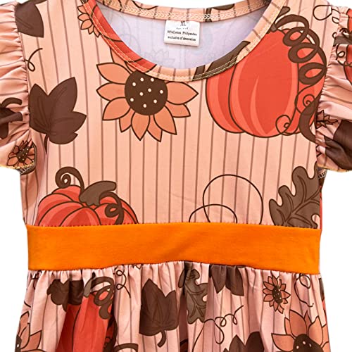 Baby Girls Fall Winter Dress Halloween Thanksgiving Girl Dress Milk Silk Pumpkin Ghost Spider Dress Knee Length 2-7 Years3