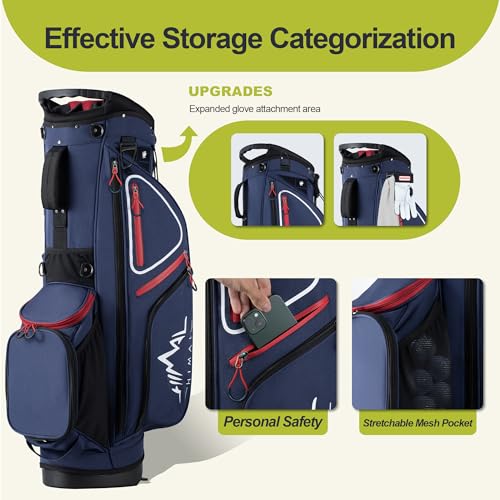 GoHimal 14 Way Golf Stand Bag, Golf Bags for Men with Stand, Top Dividers Ergonomic with 10 Pockets - Thumbnail 7
