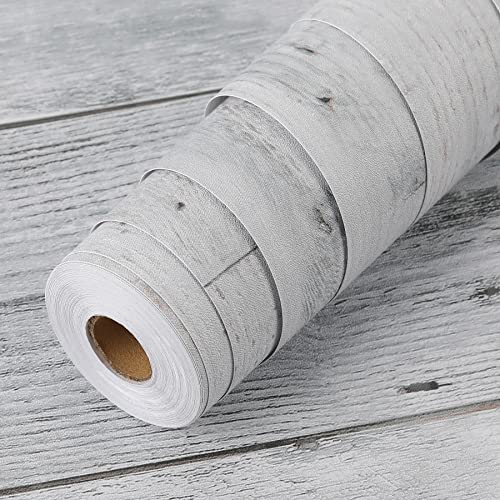 Lovada Peel And Stick Wallpaper White Blue Wood Wall Paper - 17.5 X 200 Inch Self Adhesive Wallpaper Peel And Stick, Easy To Paste Wall Contact Paper For Stand Liner, Table And Door Makeover Decor #TOP6