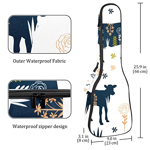 Sac de transport pour ukulélé avec silhouettes de vaches et de fleurs pour concert soprano, sac à dos à bandoulière… - Les Beatles, Paul McCartney, John Lennon, RIngo Starr, George Harrison Sac de transport pour ukulélé avec silhouettes de vaches et de fleurs pour concert soprano, sac à dos à bandoulière… – Image 5