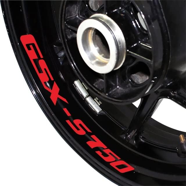 Motorcycle Reflective Rim Wheel Decal Kit,Waterproof Tire Rim Stickers Decoration for SUZUKI GSX-S750 gsx s750 (Red)