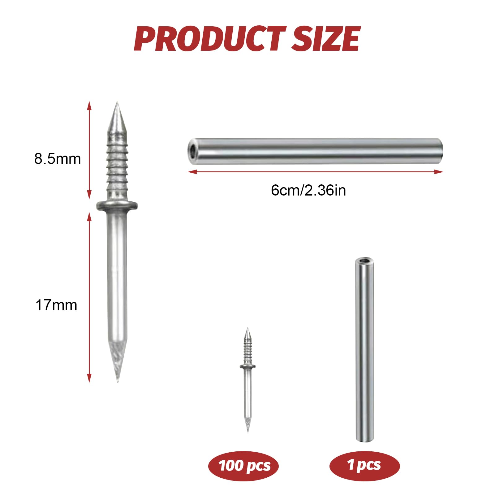 FMNGOP Double-Head Skirting Thread Seamless Nail, Double-Headed Nails, Invisible Screws & Nail-Specific Sleeve Tool, Seamless Skirting Thread Nails with Solid Wood Baseboard, (100PCS) 4