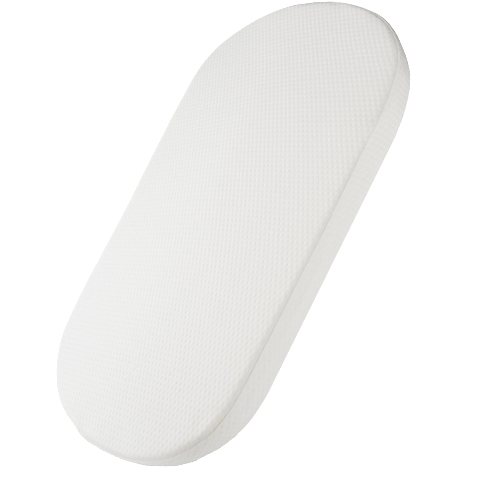 Mecc ecoh Bassinet Mattrss, Oval 33"x20" Bedside Sleeper Mattress, 2" Thick Strong Support, Removable Breathable Cover, Water Resistant Lining Protector, Non-Toxic, Hypoallergenic, Easy to Clean