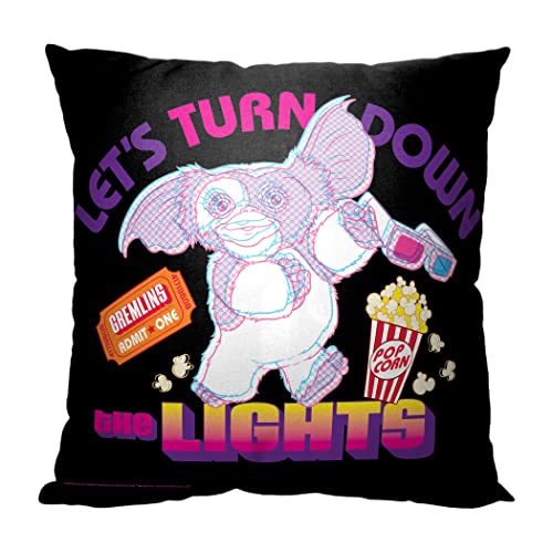 Northwest Gremlins Pillow, 18" x 18", Turn Off The Lights