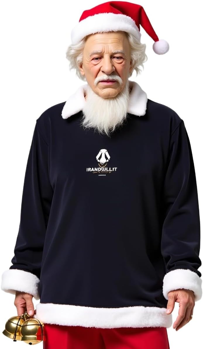 Christmas Mask Santa Claus Old Men Mask Realistic Human Wrinkle Face Grandpa Cosplay Costume Props 3D Face Headwear - Image 2