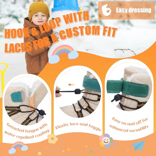 Kids' Winter Snow Boots with Wool Lining - Non-Slip Outdoor Footwear for Boys and Girls
