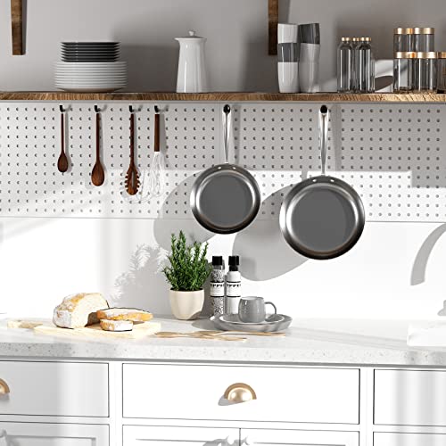 Demedo Pegboard,Peg Board,Pegboard Wall Organizer With Self-Adhesive Hooks, No Drilling To Wall,Peg Boards For Walls,Easy Installation,Metal Pegboard For Craft Room Garage Kitchen Workshop #TOP5