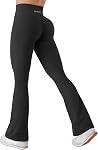 YEOREO Mini Flare Leggings for Women Hidden Scrunch Workout High Waisted Leggings 30.5" No Front Seam Craze Gym Yoga Pants