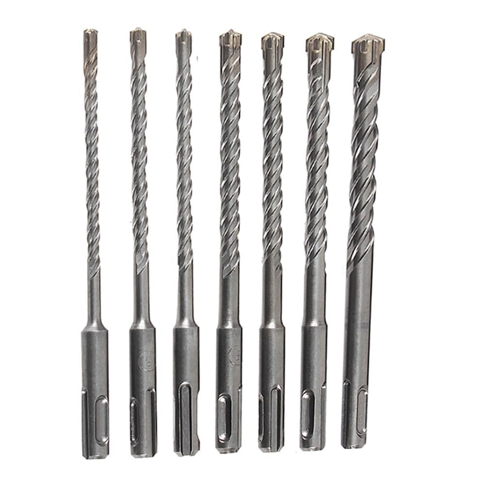 perforación rotativa de martillo, Juego de brocas for martillo perforador SDS Plus, punta cruzada 160 mm, 5-16, 4-9 piezas(9pcs)