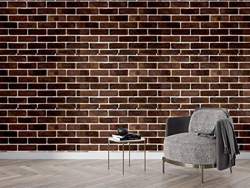 Image of DWELLSINDIA Dark Brown Bricks Self Adhesive Wallpaper, Waterproof, Scratch Resistant, Laminated (41cm x 244cm, Multicolour)