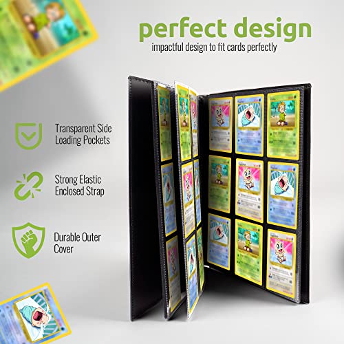 Card Binder, Card Book Holder For Trading Cards, Durable Plastic Card Storage Book, Sports Cards Collectors Gifts (Black), Cb-01 #TOP3