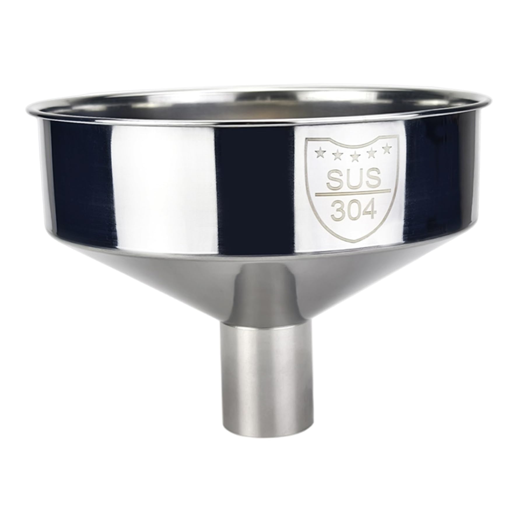 Large Mouth Funnel, 8-Inch Wide Stainless Steel Funnel for Kitchen Use, Seamless Design for Liquids & Dry Goods