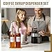 LemonRoad 2 Pack Coffee Syrup Dispenser for Coffee Bar 25.4 oz 750ml Plastic Syrup Dispenser Bottles with Bamboo Tray Pumps Scoop and Labels for Kitchen Bar Accessories