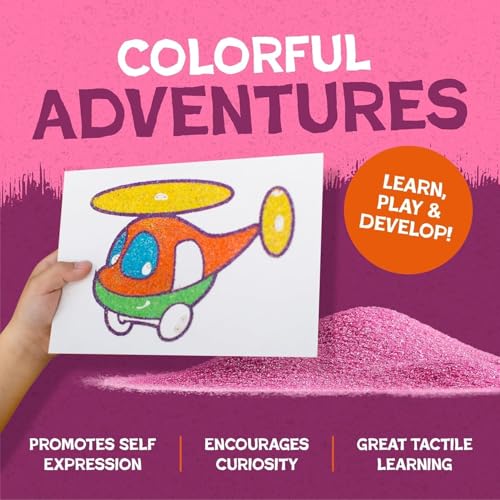 Image of Hygloss Colored Sand for Crafts - 1 lb Bottle, Pink and Red - Vibrant Colorful Fine Sensory Play Sand Art Kits for Kids - Classroom Activities for Children 3 4 5 6 7 8 9 10 11 12 - Safe for Ages 3+