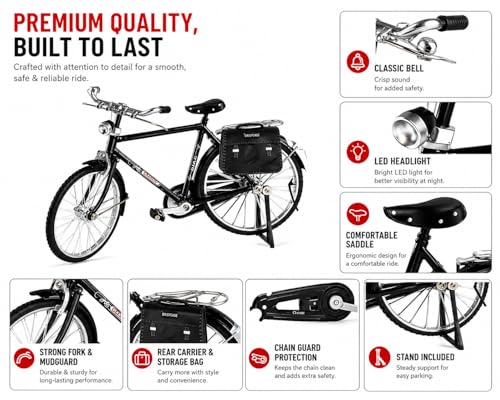 Image of Toytle DIY Retro Alloy Bicycle Model Kit (51 Pieces) | Metal Miniature Cycle Assembly Set with Pump & Accessories | Educational STEM Toy & Home Decor | Gift for Kids & Adults