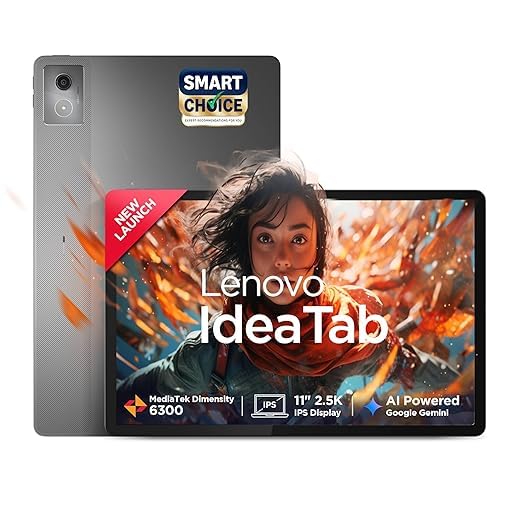 Idea Tab Smartchoice |11" Display, 2.5K Resolution, 90Hz Refresh|8GB RAM, 256GB ROM| Dimensity 6300| 7040mAh|4 Speakers| USB-C |Wi-Fi | Luna Grey (Renewed)