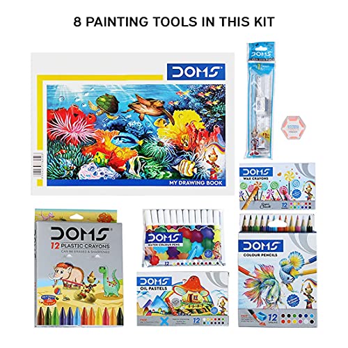 Image of Doms Art Strokes Kit | Perfect Value Pack | Kit For Creative Minds | Gifting Range For Kids | Combination of 10 Stationery Items