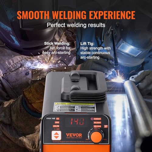 Image of VEVOR Stick Welder, Mini and Portable 140Amp 2 in 1 ARC /Lift Tig Welder Machine, ARC Welder with Hot Start /Arc Force /Anti-Stick, IGBT Inverter Portable MMA Welder Machine, 110V