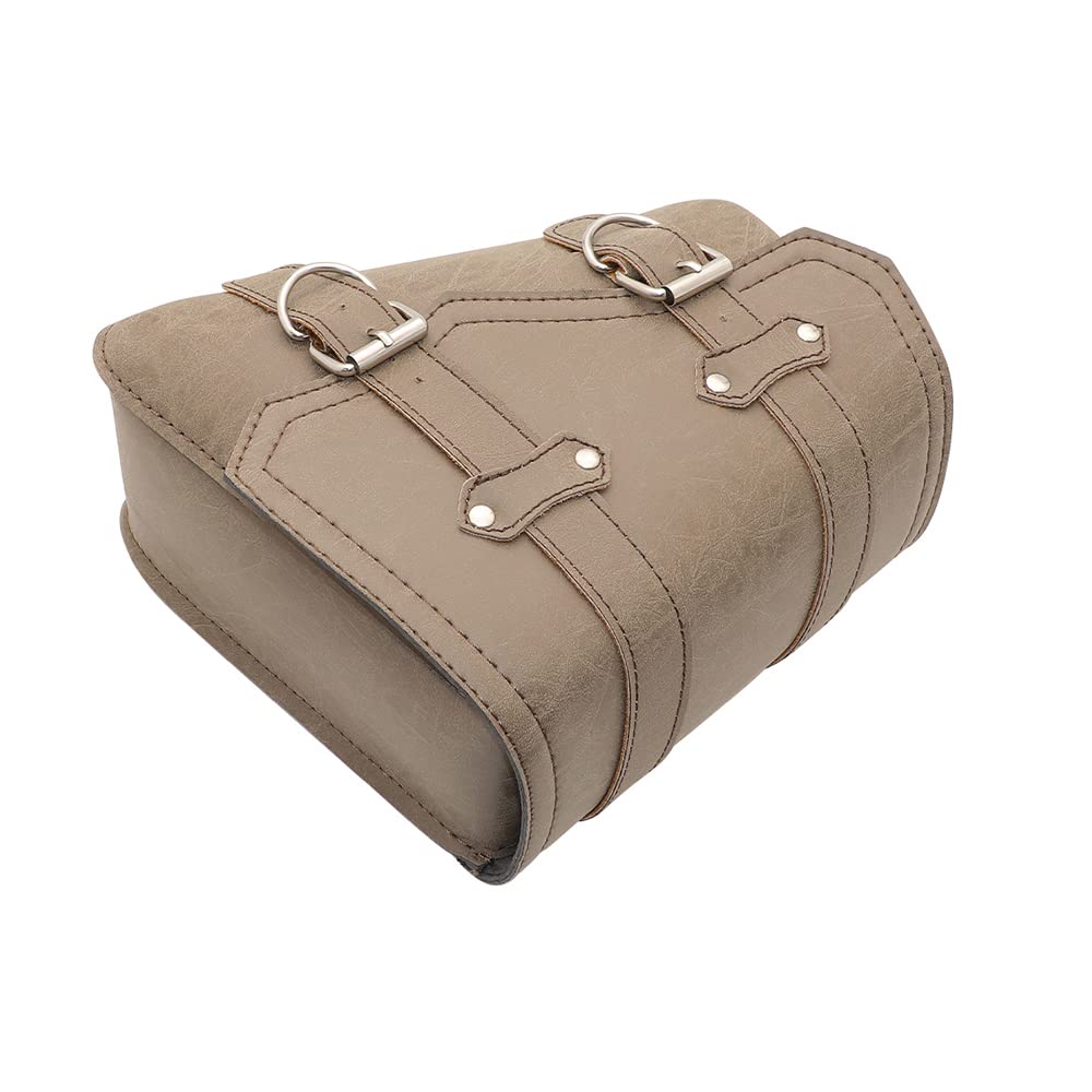 Sacoche de Selle de Moto en Cuir PU Universal Motos Sacs à Outils Kaki