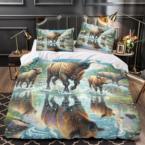 Housse de couette bison 200x200 infroissable qui ne perd pas ses couleurs
