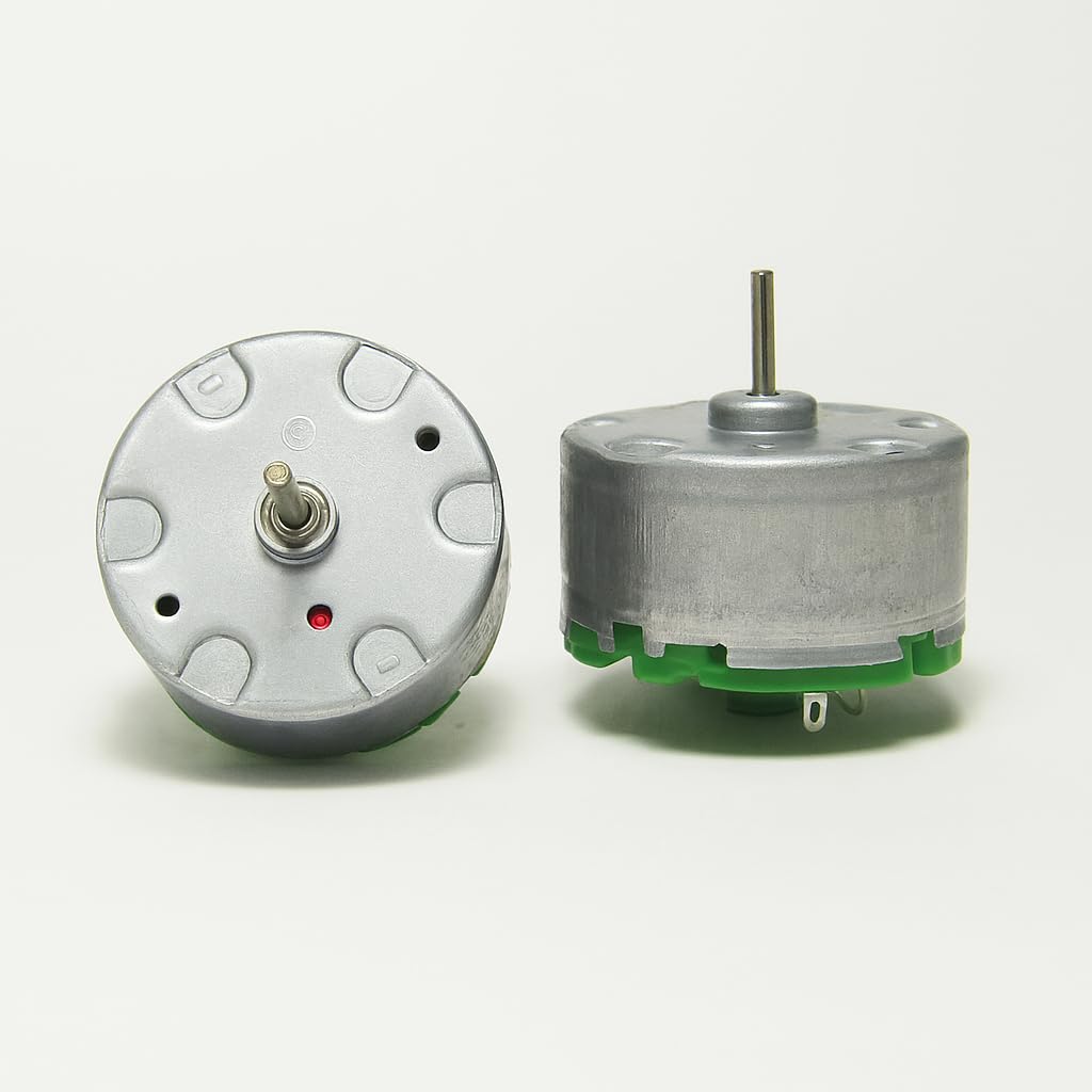 2 x Mini Motore DC 6V-12V 3000RPM, Cilindrico, con Bobina di Rame e Base di Montaggio, per Progetti Elettronici
