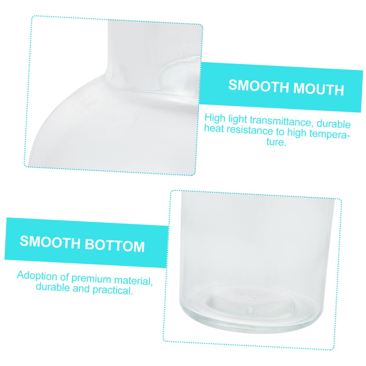 CIYODO 5Pcs Transparent Glass Bottles with Glass Sheets for Chemistry Experiments Heat Resistant for Laboratory Use Practical and Science