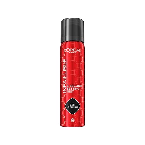 L'Oreal Paris Infaillible 3-Second Setting Mist, Transfer-proof & Waterproof Setting Spray, Quick drying, 75ml
