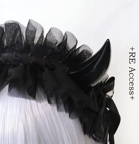 Cobtee LE Gothic Lolita Headdress Lace Devil Horns Cosplay Headbands Hair Band Hair Accessories Headwear Halloween Party thumb #2
