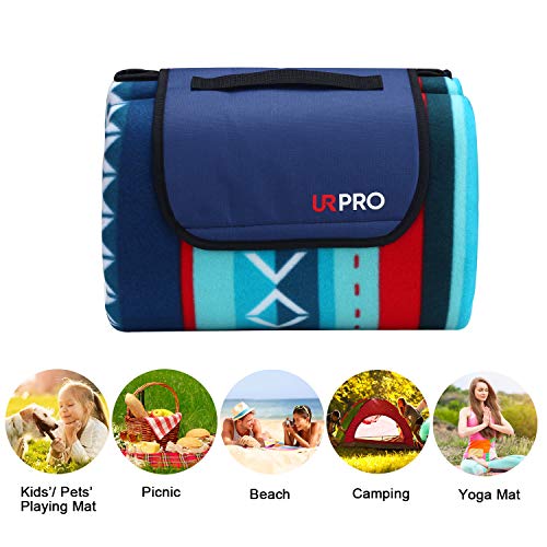 URPRO 80 X 80 Inch Extra Large Picnic Blanket Mat, Outdoor Blanket with Waterproof Backing for Camping, Park, Beach, Hiking, Family