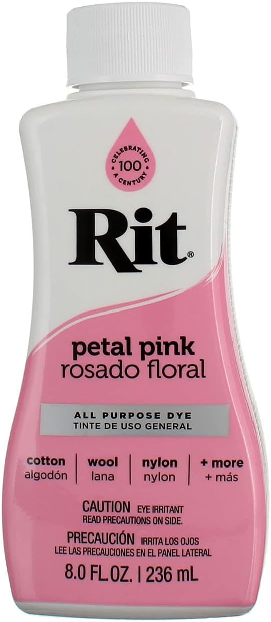 Rit Dyes Petal Pink Liquid 8 oz. Bottle [Pack of 4 ]