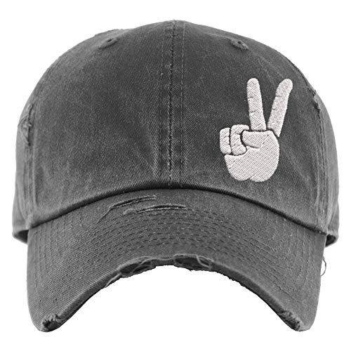Peace Hat | Distressed Baseball Cap OR Ponytail Hat | Peace Sign for Women