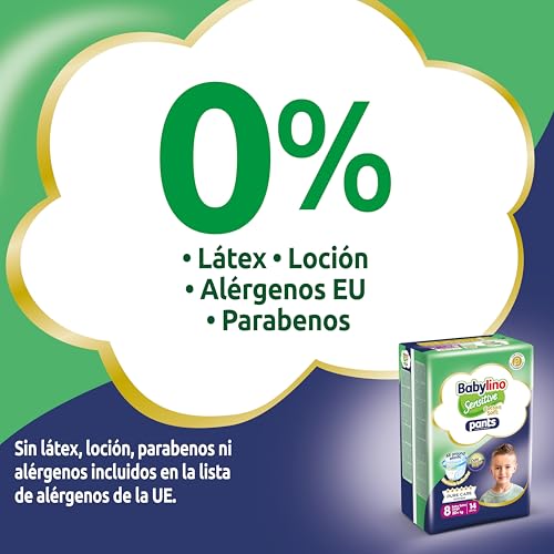 Miniatura 4 de Babylino Sensitive Cotton Soft Pants, Talla 8 20 Kg , Pañal Braguita Con Ajuste 360 Anti-Fugas, 14 Pañales