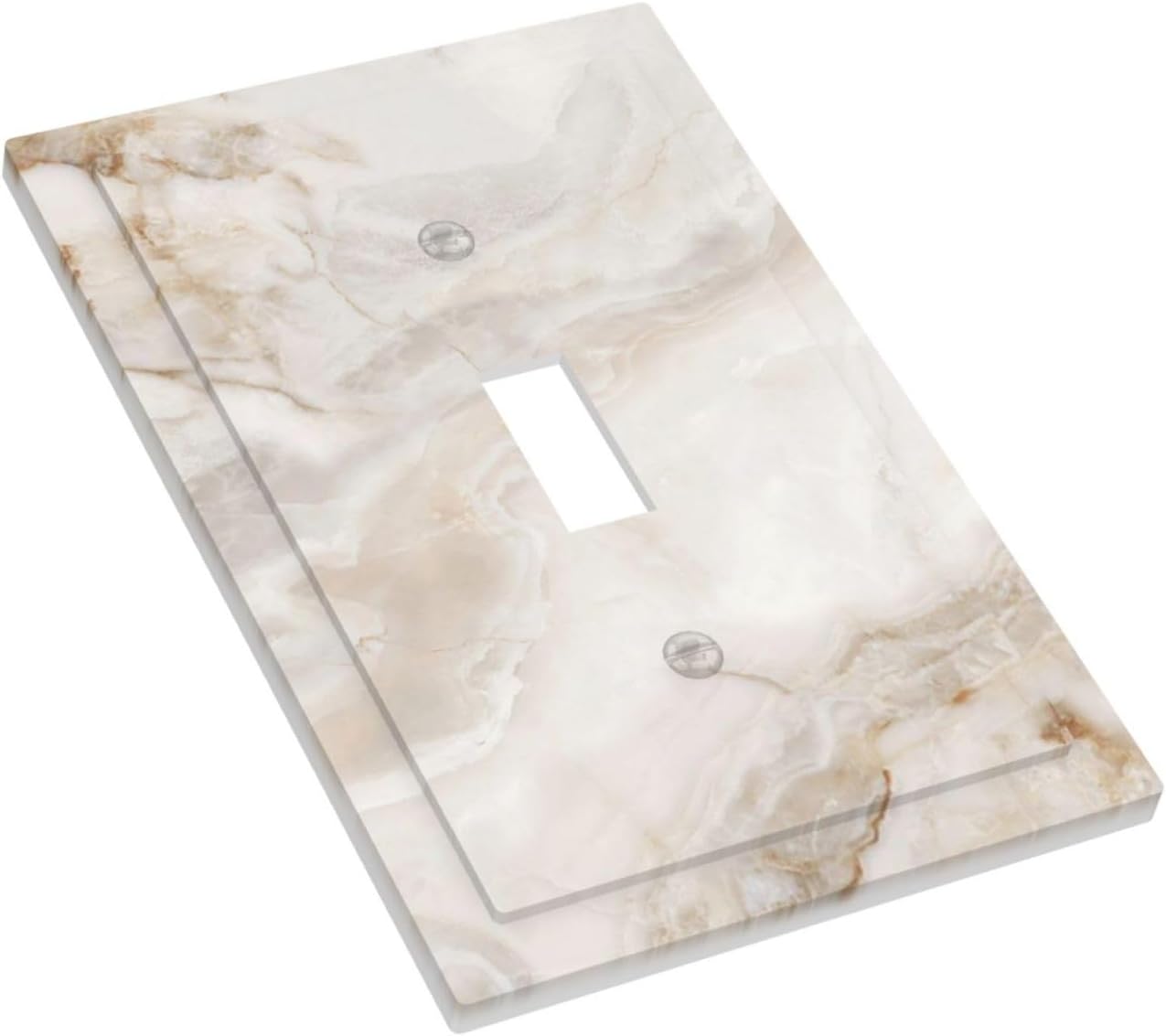 Abstract Marble Luxurious Print Decorative Light Switch Cover 1 Gang Single Toggle Device Electrical Faceplate Switchplates Decorator Outlet Wall Plate for Bathroom Kitchen Decor image 3