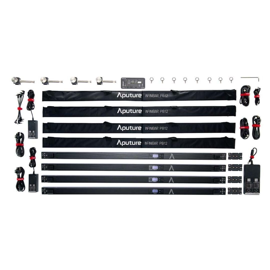 Aputure Infinibar PB12 4-Light Kit with Infinite Blending Design for Cinematographers, Lighting Technicians, and More