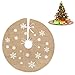 EKKONG Falda para árbol de Navidad, de lino, estilo retro, con copos de nieve blancos, para decoración de Navidad (120 cm, copo de nieve)