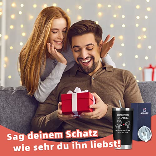 Geschenke Valentinstagsgeschenk für Ihn, Valentinstag Lustige Geschenk für Männer, Valentines, Jahrestag, Hochzeitsgeschenke für Partner, Lieblingsmensch, Ehemann, Him, Kaffeebecher to go Becher 600ml 2