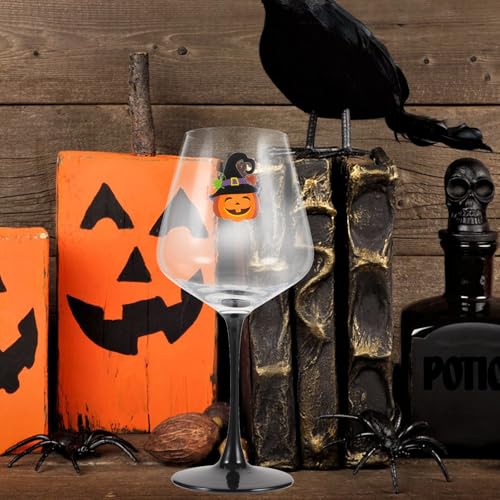 Copa de vino de vidrio para fiesta de Halloween y cenas elegantes 7