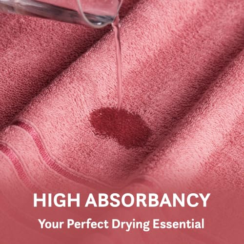 Image of MYTRIDENT Comfort Living Bath Towel, Apple Red, 70x140 cms | 100% Cotton, 400 GSM, Quick Drying, Travel Friendly, 1 Piece