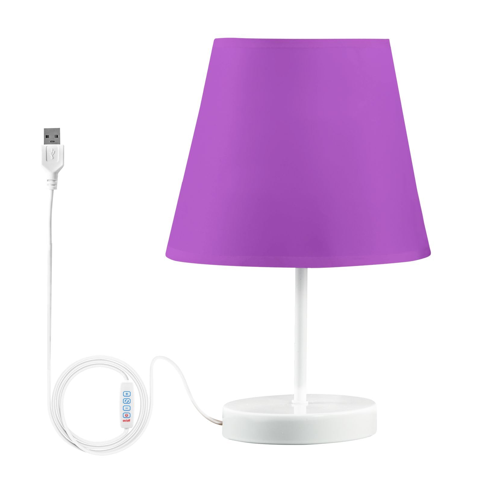 Tablelamp for Bedroom Medium Orchid Nightstand Lamps with USB Ports Portable Table Lamp