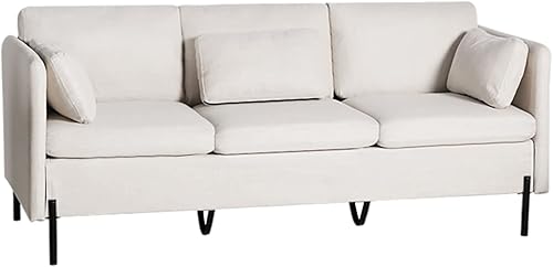 Miniatura 4 de Juego de 2 sofás para sala de estar, sofá moderno tapizado de 3 asientos y sillón biplaza con almohadas rectangulares, juego de sofá modular para