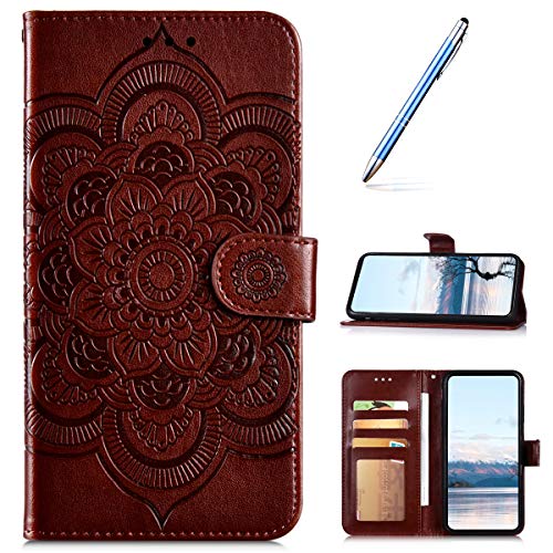 Robinsoni Case Compatible with Huawei Honor 20 Phone Case Wallet Huawei Honor 20 Leather PU Phone Cover Shockproof Kickstand Case Flip Note Book Style Phone Cover Heavy Duty Case Hard Case Brown