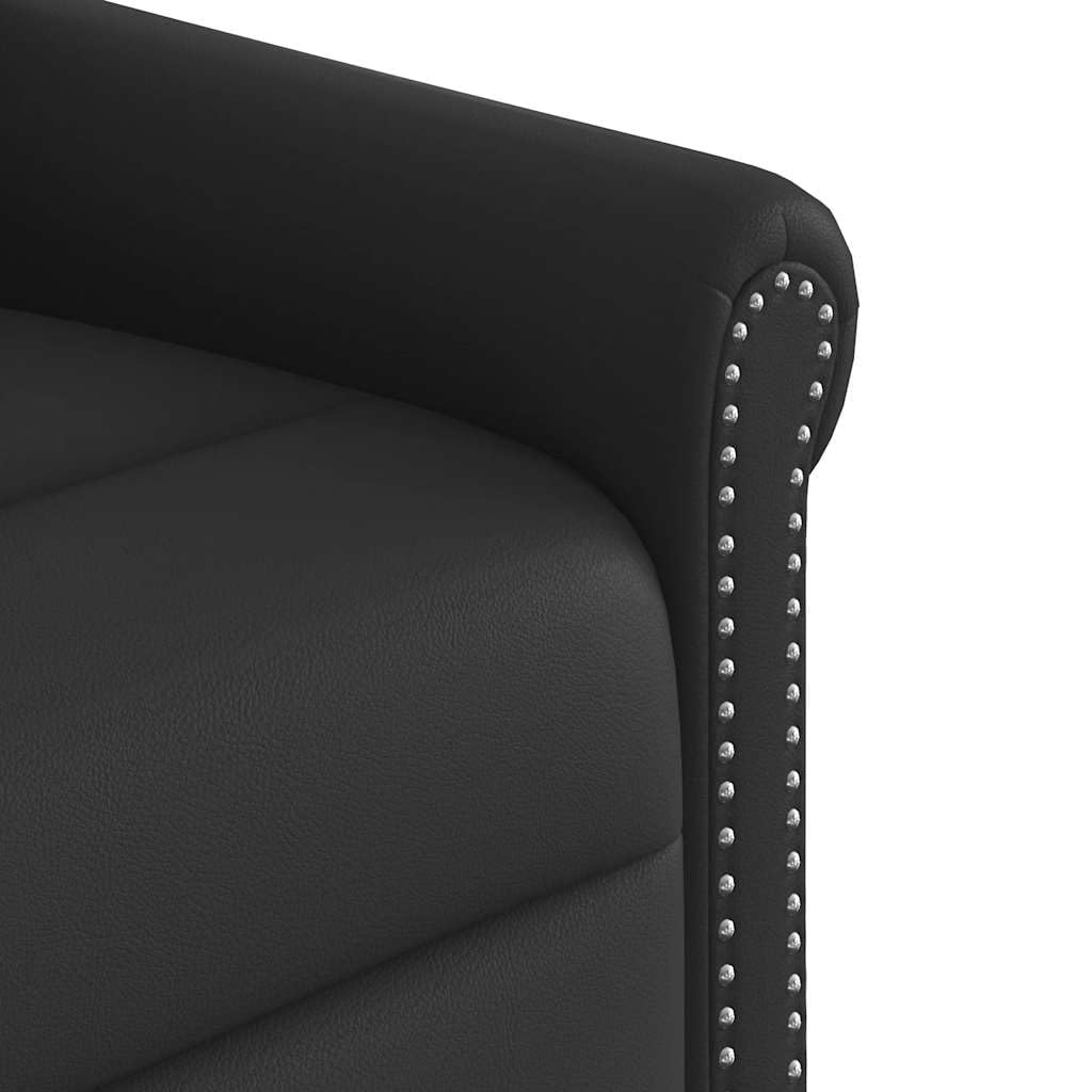 Sillón de relax de piel sintética, 77 x 92,5 x 99 cm, reclinador manual con bolsillo lateral, marco de madera y metal, sillón de salón o dormitorio