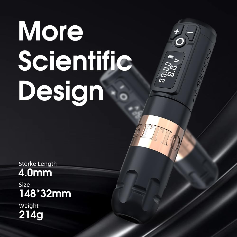 Ambition Soldier Tattoo Machine Kit Kompletny zestaw do tatuażu z obrotowym bezprzewodowym długopisem z 20 szt. igłami Glory Tattoo Cartridge Needles