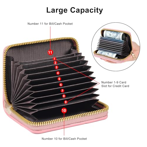 Image of Credit Card Wallet, RFID Card Case Wallet, Zipper Card Cases Holder for Men Women, RFID Blocking, KeyChain Wallet, Compact Size Card Organizer Case for Women